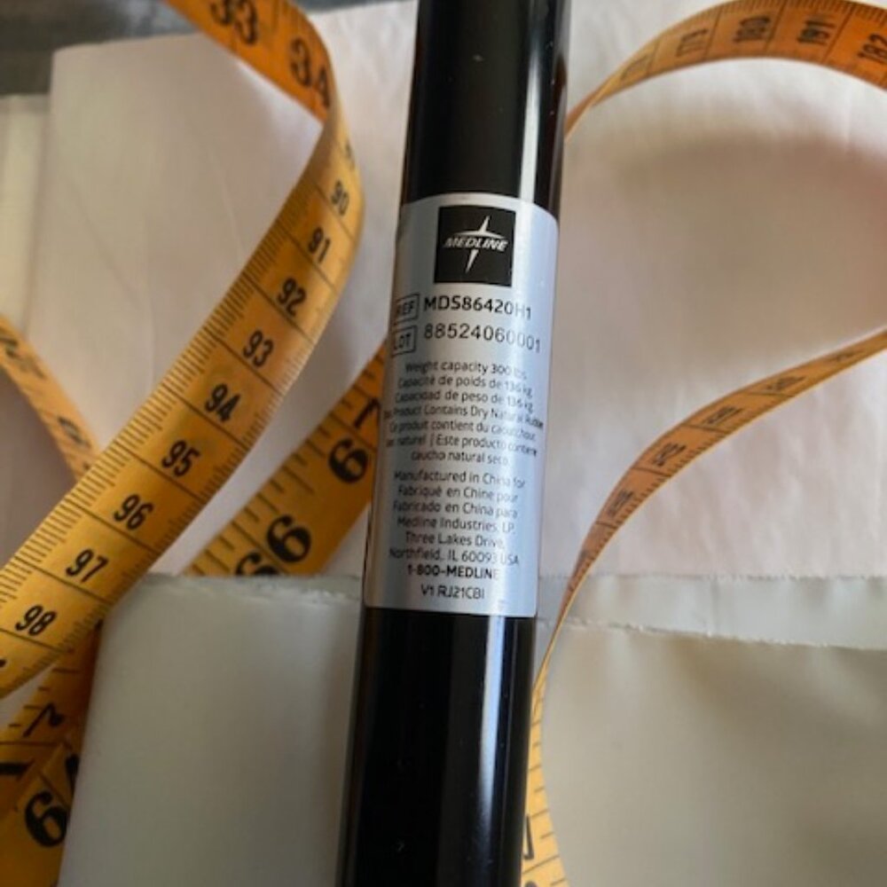 Medline Adjustable Aluminum Offset Walking Cane: Black - Picture 5 of 10